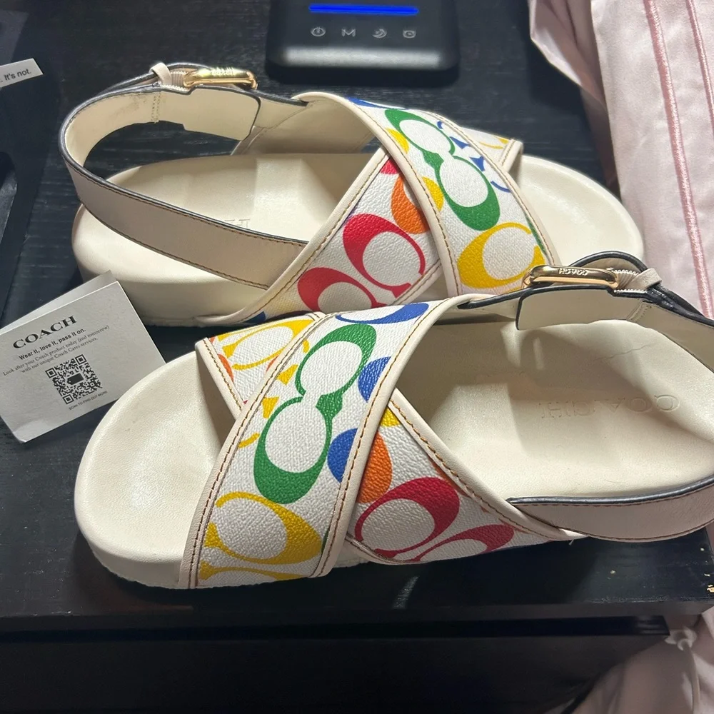 Coach Women's Sandals with Multicolor Pattern - Picture 2 of 7